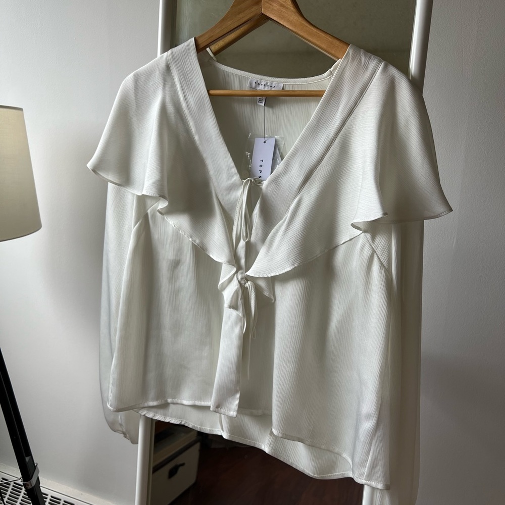 White front tie blouse